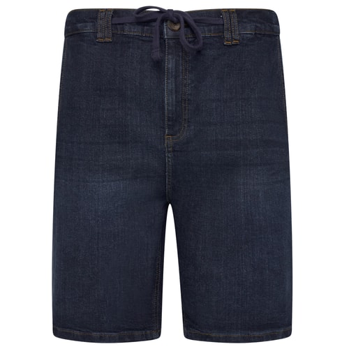 Kam Elastische Stretch-Denim-Shorts Dunkelgrau